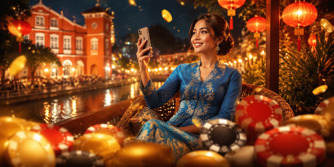 Pengguna mudah alih berbusana baju kurung di Melaka menggunakan aplikasi pertaruhan